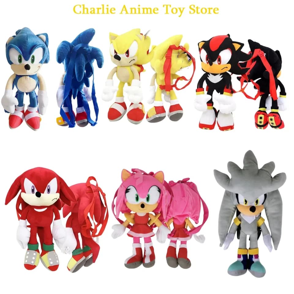 Dětský plyšový batoh s postavičkami - měkká herní taška s anime hračkami pro školní narozeninový vánoční dárek