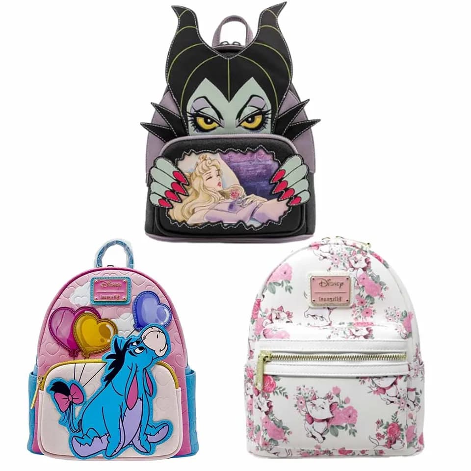 Mini batoh Disney princezny s květinovým potiskem - malá školní aktovka s potiskem kreslených postaviček