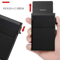 Pouzdro na kreditní karty RFID pro muže, tenké, štíhlé, mini, minimalistické peněženky, luxusní kovové pouzdro na bankovní karty s identifikačním číslem karty, peněženka pro muže, Carteras Choice - náhled 4