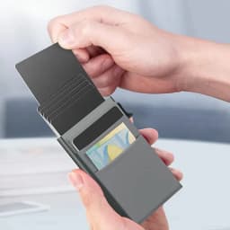 Pouzdro na kreditní karty RFID pro muže, tenké, štíhlé, mini, minimalistické peněženky, luxusní kovové pouzdro na bankovní karty s identifikačním číslem karty, peněženka pro muže, Carteras Choice - náhled 3