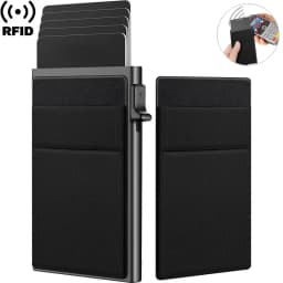 Pouzdro na kreditní karty RFID pro muže, tenké, štíhlé, mini, minimalistické peněženky, luxusní kovové pouzdro na bankovní karty s identifikačním číslem karty, peněženka pro muže, Carteras Choice - náhled 2