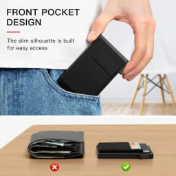 Pouzdro na kreditní karty RFID pro muže, tenké, štíhlé, mini, minimalistické peněženky, luxusní kovové pouzdro na bankovní karty s identifikačním číslem karty, peněženka pro muže, Carteras Choice - náhled 6