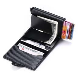 Tenká peněženka s RFID blokováním pro muže - pouzdro na kreditní karty z uhlíkových vláken se 14 sloty, mini kabelka - náhled 3