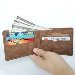 Pánská tenká kožená peněženka s kapsou na mince - RFID blokování, spona na peníze, pouzdro na karty - náhled 7