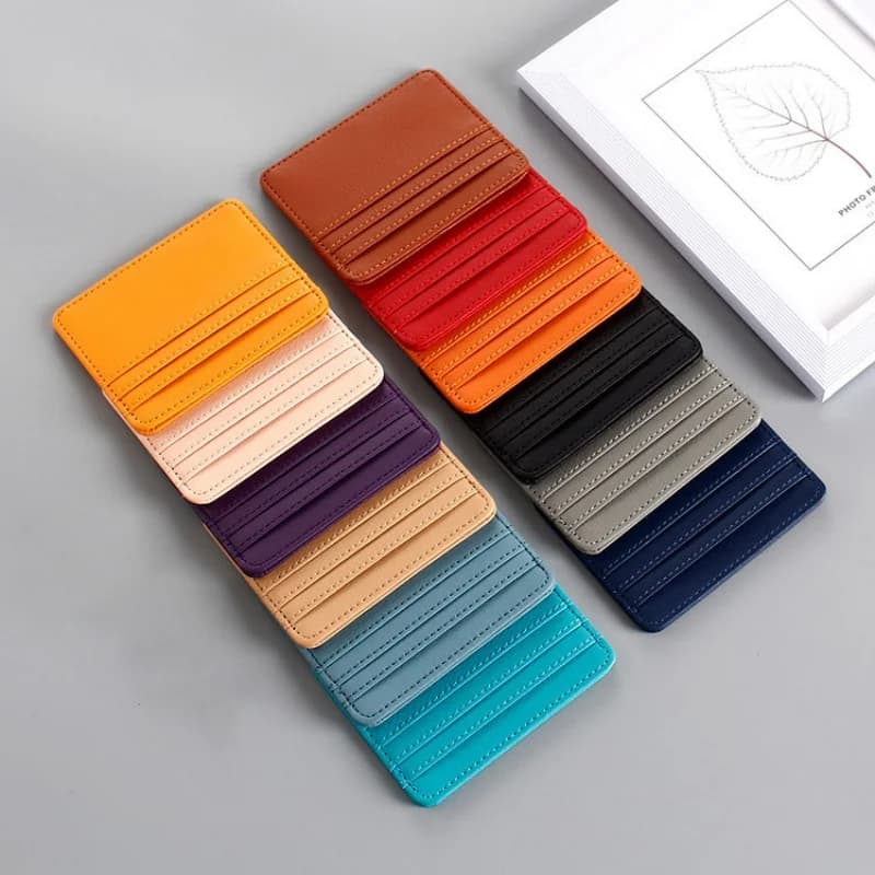 Tenká peněženka s RFID blokováním - minimalistické pouzdro na kreditní karty s přední kapsou pro muže a ženy