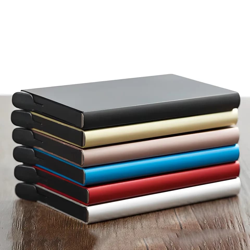 Peněženka s RFID blokováním a tenkým pouzdrem na karty - mini pouzdro na kreditní karty pro muže a ženy s klipem na peníze