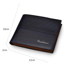 Pánská tenká kožená peněženka s RFID blokováním - skládací pouzdro na karty s kapsou na mince a okénkem na průkaz totožnosti - náhled 3