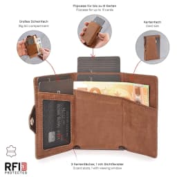 RFID blokování vyskakovací peněženka na kreditní karty z pravé kůže mincová peněženka pro muže a ženy držák na peníze - náhled 3