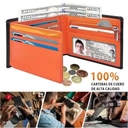 Minimalistická pánská peněženka s RFID blokováním a pouzdrem na kreditní karty s kapsou na zip a mince, tenký design - náhled 3