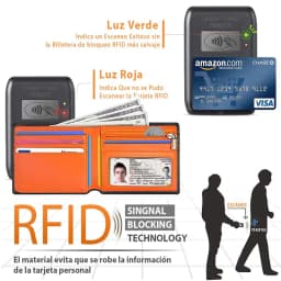Minimalistická pánská peněženka s RFID blokováním a pouzdrem na kreditní karty s kapsou na zip a mince, tenký design - náhled 5