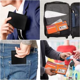Minimalistická pánská peněženka s RFID blokováním a pouzdrem na kreditní karty s kapsou na zip a mince, tenký design - náhled 6