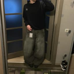 Pánské baggy džíny s vysokým pasem - široké retro kalhoty streetwear styl Y2K gothic - náhled 3