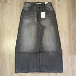Pánské baggy džíny s vysokým pasem - široké retro kalhoty streetwear styl Y2K gothic - náhled 4