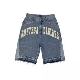 Retro džínové šortky s výšivkou - volné unisex kraťasy ve stylu Y2K - náhled 3