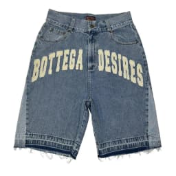 Retro džínové šortky s výšivkou - volné unisex kraťasy ve stylu Y2K - náhled 2