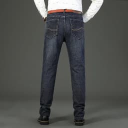 Pánské džíny rovný střih modré černé pracovní denim kalhoty stretch casual oblečení - náhled 5