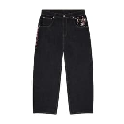 Široké džíny s výšivkou sakura unisex vintage baggy kalhoty streetwear denim - náhled 4