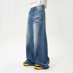 Pánské džíny široké rovné nohy letní casual denim kalhoty jarní módní oblečení - náhled 7