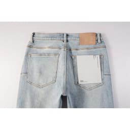 Pánské džíny skinny s děrami a vyšisovaným efektem modré barvy elastické kalhoty - náhled 6