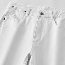 Pánské bílé džíny slim fit elastické rovné kalhoty casual business denim - náhled 6