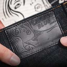 Pánské vintage džíny selvedge raw denim bavlna rovný střih těžká hmotnost modré kalhoty - náhled 6