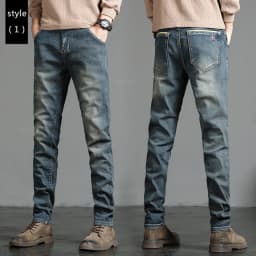 Pánské úzké džíny slim fit bavlna stretch casual kalhoty denim streetwear móda 2025 - náhled 4