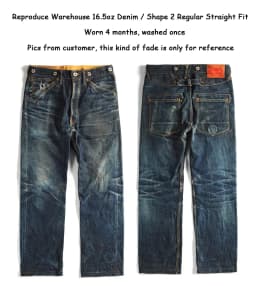 Pánské černé džíny raw selvedge denim s přezkou vzadu - kovářské kalhoty - náhled 5