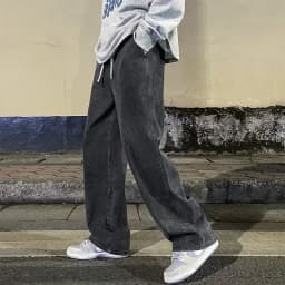 Pánské volné džíny streetwear styl černé šedé modré casual kalhoty denim tepláky móda - náhled 3