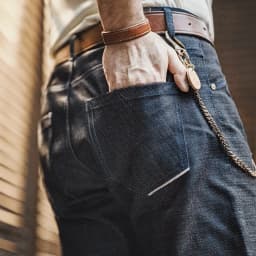 Pánské džíny rovný střih surová denim 13oz bavlna retro klasické kalhoty podzim zima - náhled 6