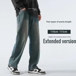 Džíny pro vysoké muže 115cm délka rovný střih slim fit kalhoty extra dlouhé nohy - náhled 4
