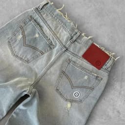 Pánské roztrhané džíny rovný střih volné omývané denim kalhoty s kapsami casual 2025 - náhled 5