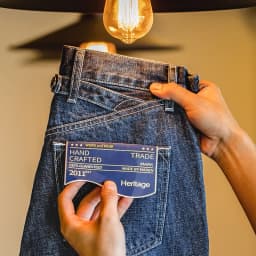 Pánské džíny rovný střih střední pas těžká denim bavlna retro style podzimní kalhoty - náhled 7