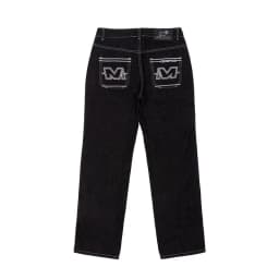 Černé volné džíny s potiskem písmen unisex streetwear wide leg kalhoty punk styl - náhled 6