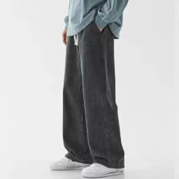 Pánské široké džíny oversize volné rovné kalhoty streetwear casual denim jednobarevné - náhled 6