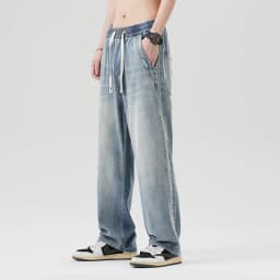 Pánské letní džíny s elastickým pasem, měkká lyocell látka, volný střih M-5XL - náhled 4