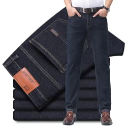 Pánské bavlněné kalhoty slim fit - elegantní business casual strečové kalhoty pro muže - náhled 4