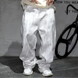 Pánské baggy džíny cargo streetwear hip hop Y2K skateboard kalhoty volné béžové denim - náhled 5