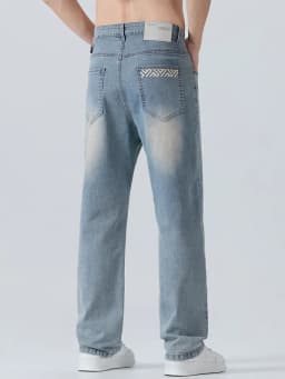 Letní pánské džíny volného střihu prodyšné vintage casual kalhoty módní denim - náhled 6