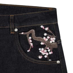 Pánské vintage džíny s výšivkou švestkového květu Y2K streetwear široké nohavice unisex - náhled 4