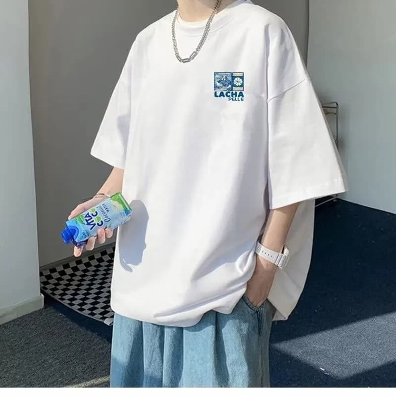 Pánské oversized tričko s japonským potiskem Fuji - volný střih bavlna 8XL