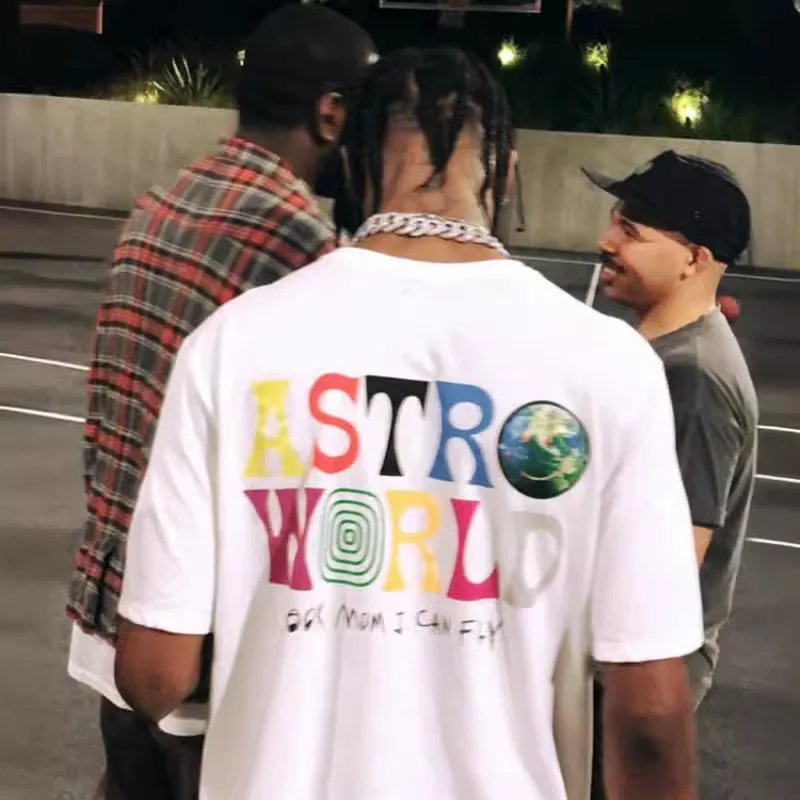 Pánské dámské tričko bavlna ASTROWORLD potisk hip hop streetwear léto unisex tee