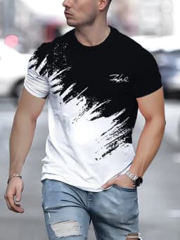 Pánské tričko s krátkým rukávem, oversized streetwear top, casual outdoor sportovní triko - náhled 2