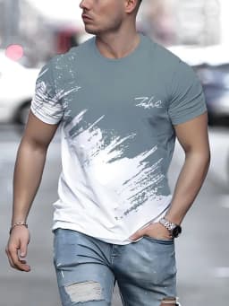 Pánské tričko s krátkým rukávem, oversized streetwear top, casual outdoor sportovní triko - náhled 6
