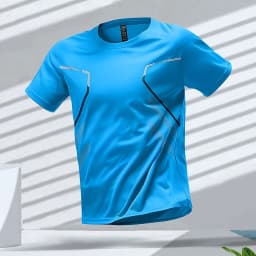 Pánské sportovní tričko rychleschnoucí prodyšné krátký rukáv běhání fitness - náhled 4