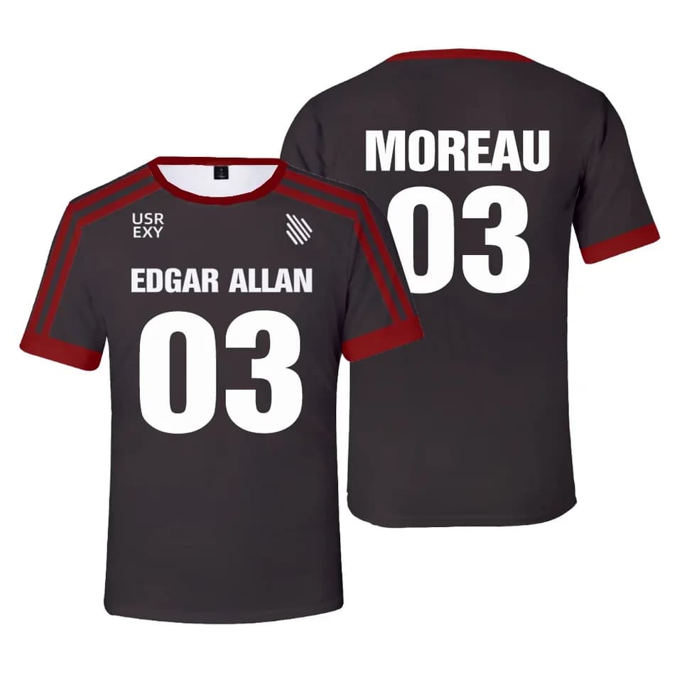 Lacrossové tričko Edgar Allan Ravens 3D potisk unisex sportovní dres pro dospělé děti