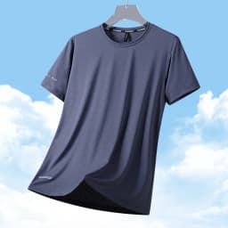 Pánská trička z ledového hedvábí plus size 8XL prodyšná sportovní tee tops běhání - náhled 4