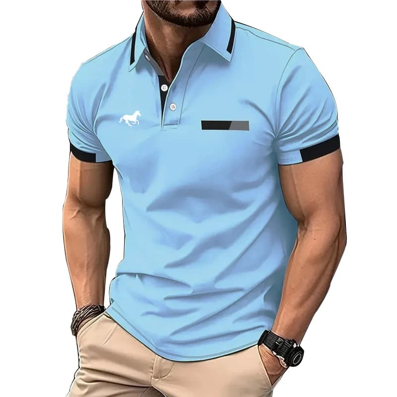 Pánské polo tričko s límečkem bavlna slim fit business casual golfové letní krátký rukáv
