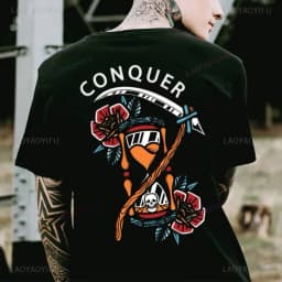 Pánské bavlněné tričko s lebkou motorkář pivo gothic punk rock letní oblečení - náhled 6