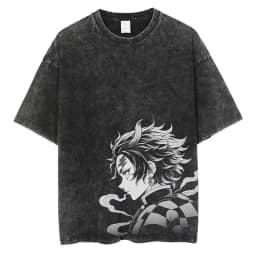 Pánské anime tričko Demon Slayer bavlna vintage japonský manga potisk unisex tee - náhled 2