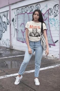 Pánské tričko lebka retro punk styl streetwear gothic černé bavlněné - náhled 3